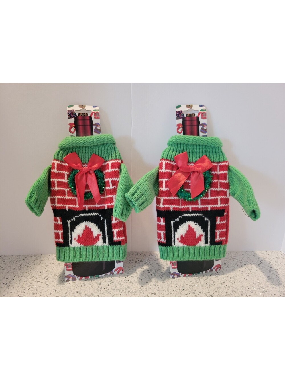 Set Of 2 Wine Bottle Ugly Christmas Sweaters Uncle Bob's